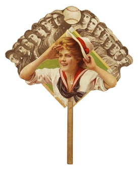 1910 "Captains" Pictorial Die-Cut Fan - Scarcer Full-Color Version